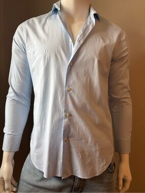 1670 Slim Fit Stretch Dress Shirt Light Blue, men’s size 15.5 32/33, or M.